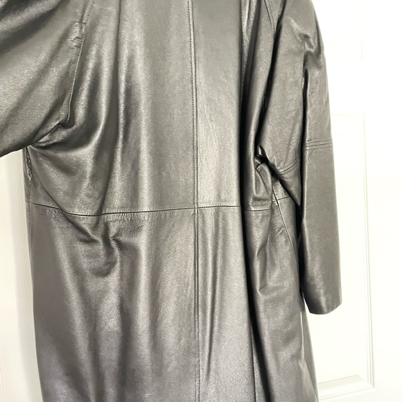 Vintage Black Leather and Fur Coat - Picture 10 of 10